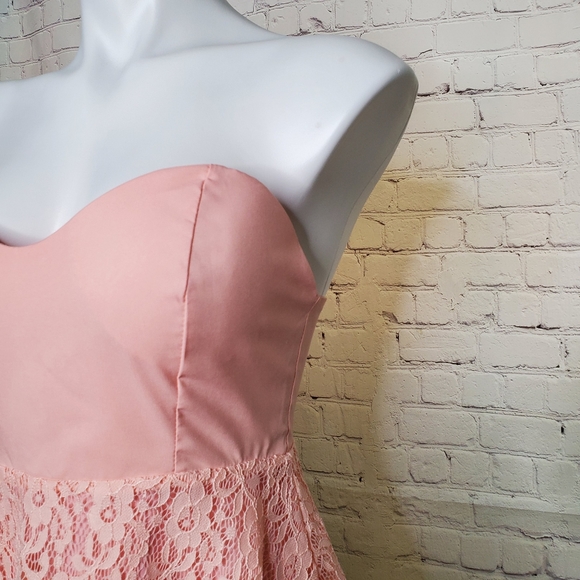 Jumei Yifang Lace Strapless Top Blush Pink Size S - Picture 4 of 9